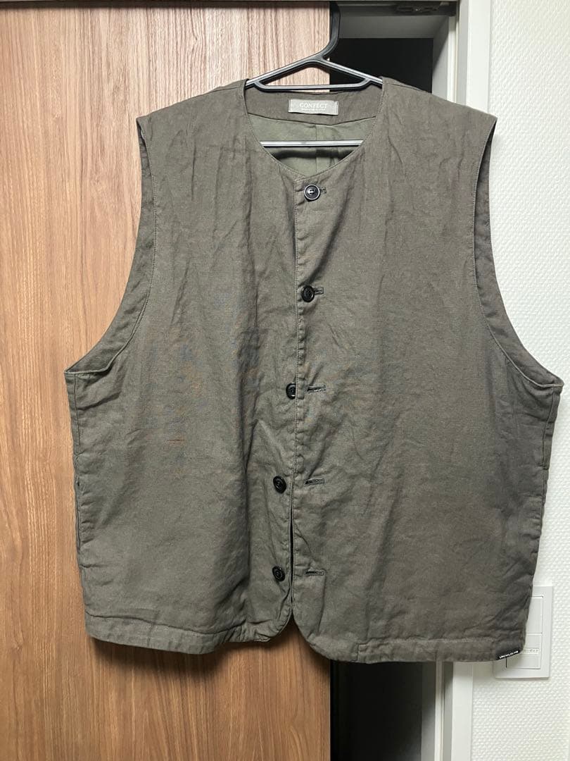 【UpcycleLino 】 ポプリン クルーネックベスト（ふね） UpcycleLino 】 ポプリン クルーネックベスト｜nest Robe / CONFECT