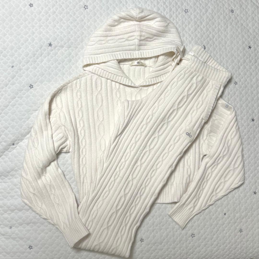 【ALO Yoga】 ALO ニット　セットアップ (S) Domain Rib Knit Full Zip Sweater - Athletic Heather Grey | ALO