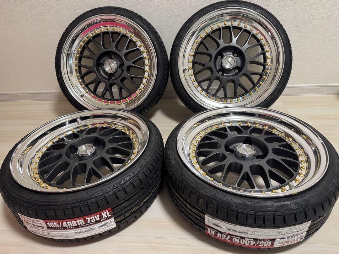 超美品 WORK MEISTER M1 新品タイヤ 深リム 16インチ アルミ WORK 16インチ 5.0J DEEP RIM Odisk ワーク(WORK) マイスター M1(3P)(1