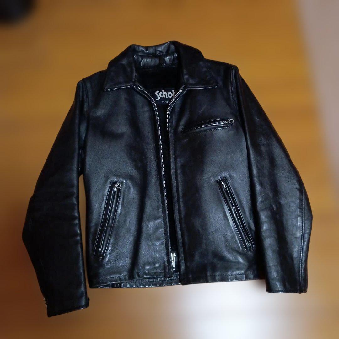 ショット　シングルライダース襟付き34 中古・古着通販】Schott (ショット) シングルライダースジャケット