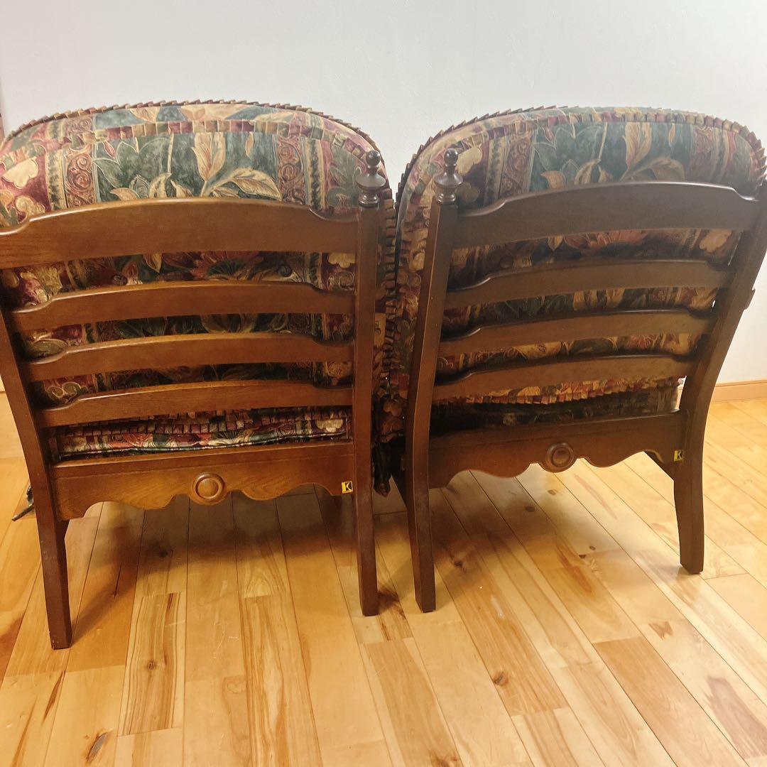 美品 飛騨産業 キツツキ 穂高 花柄 2人掛けソファ 2P、二人掛け 定価24