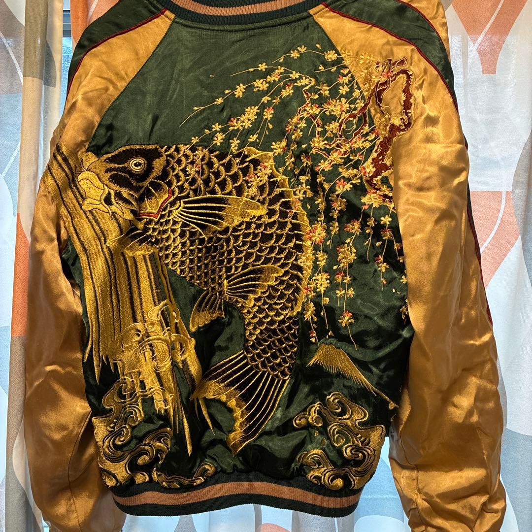 SCRIPT花旅楽団 鯉刺繍 リバーシブルスカジャン