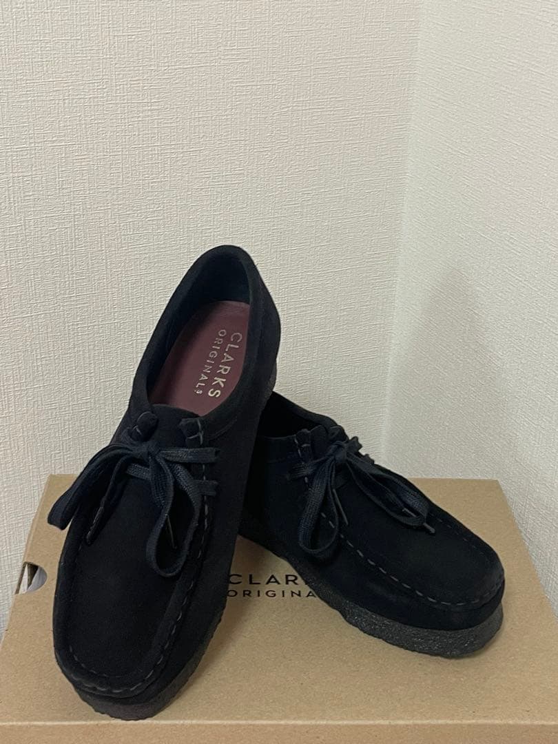 CLARKS ORIGINALS レディース　ワラビー　黒　UK5.5EU39 Clarks（クラークス） オリジナル ワラビー ブラック レザー