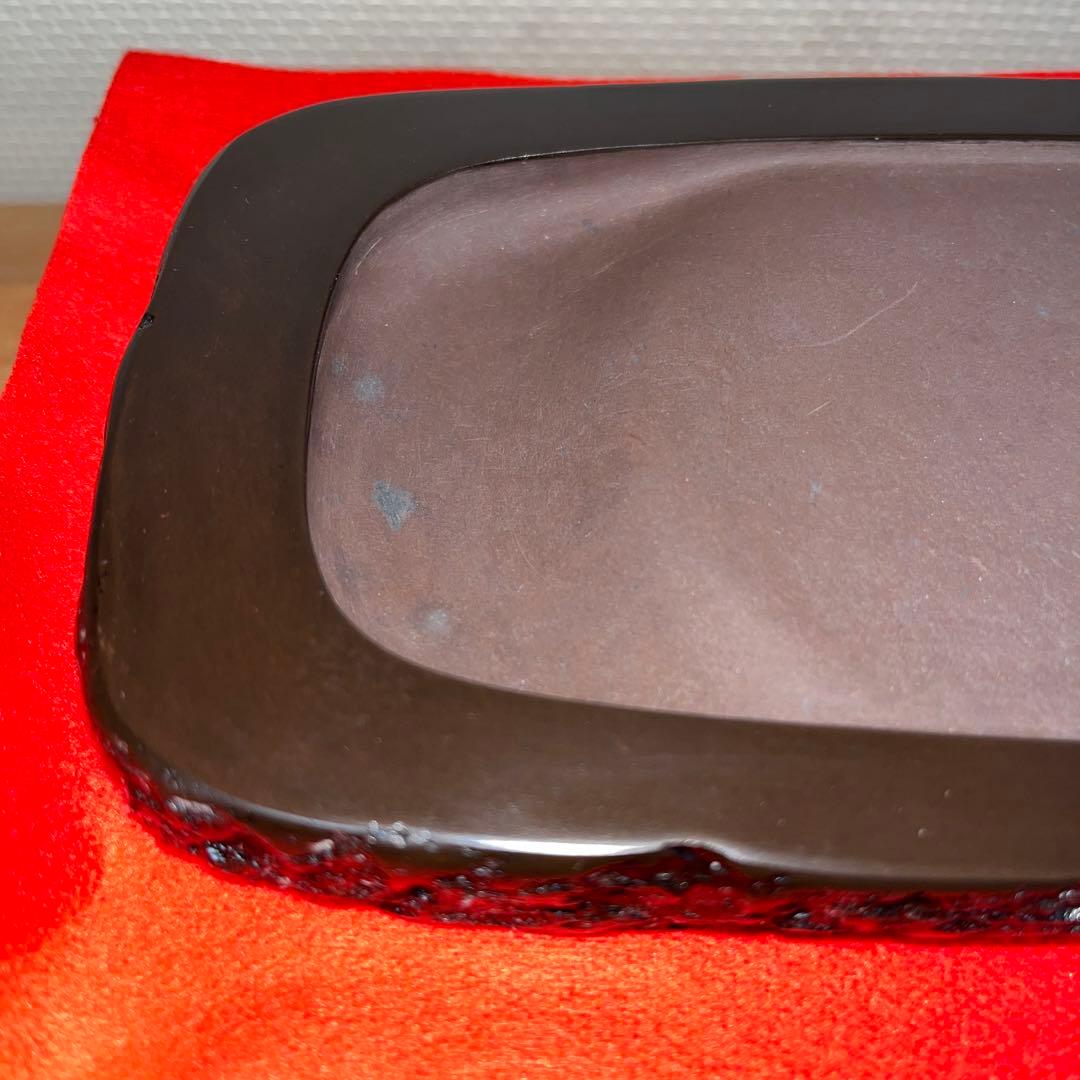 ⭕️赤間硯 新品美品 下井唯石 野面硯 弘雲堂 硯縁ツルツル 女性好み