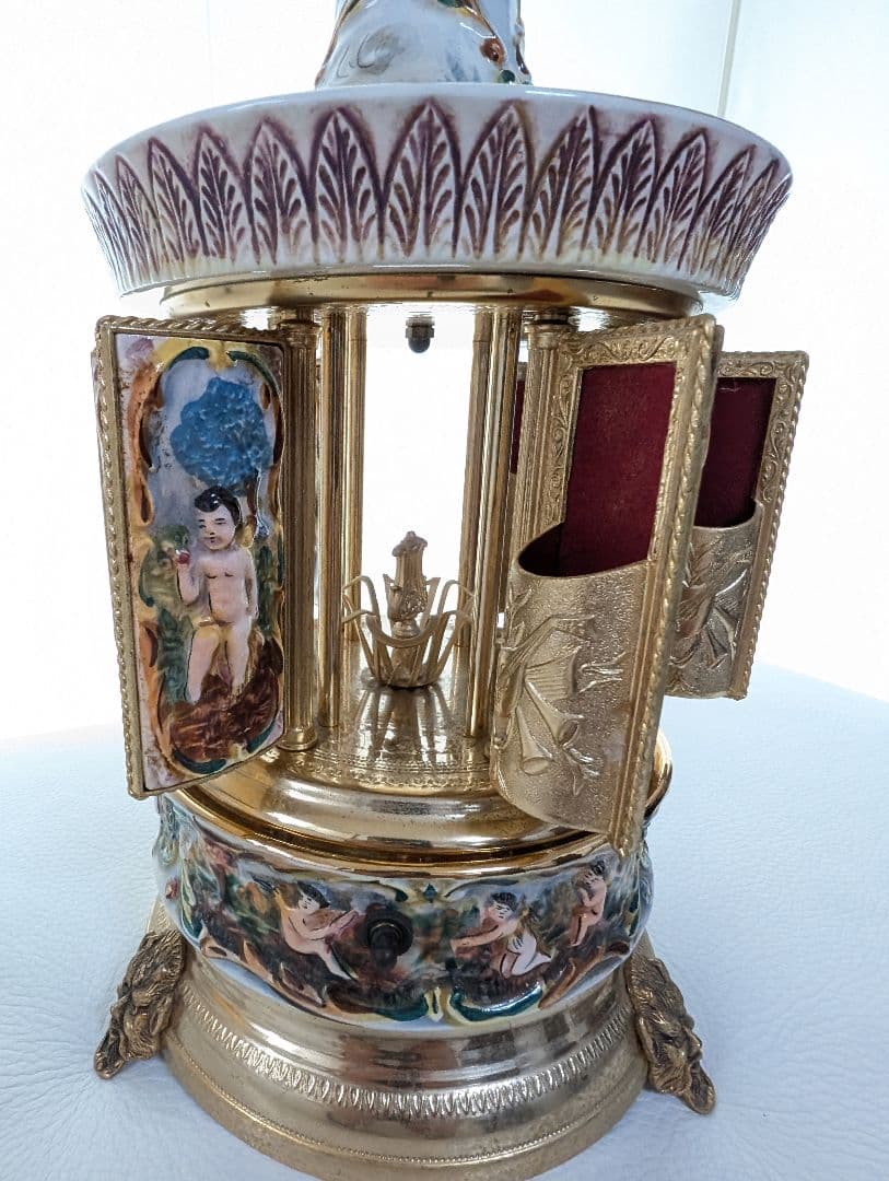 美品 動作確認済み】REUGE リュージュ☆陶器製☆オルゴール☆口紅