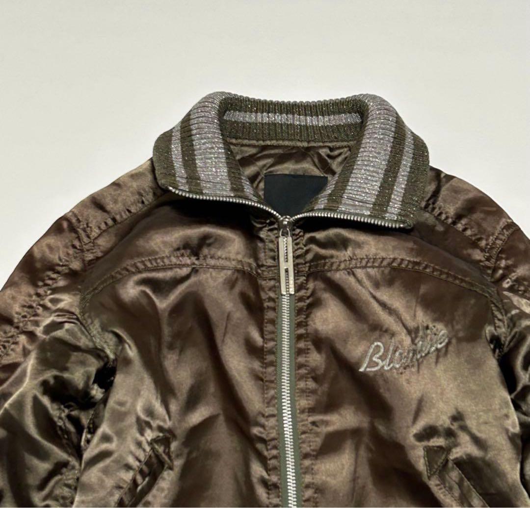 ヒステリックグラマー 中綿ブルゾン スカジャン カーキ バック刺繍