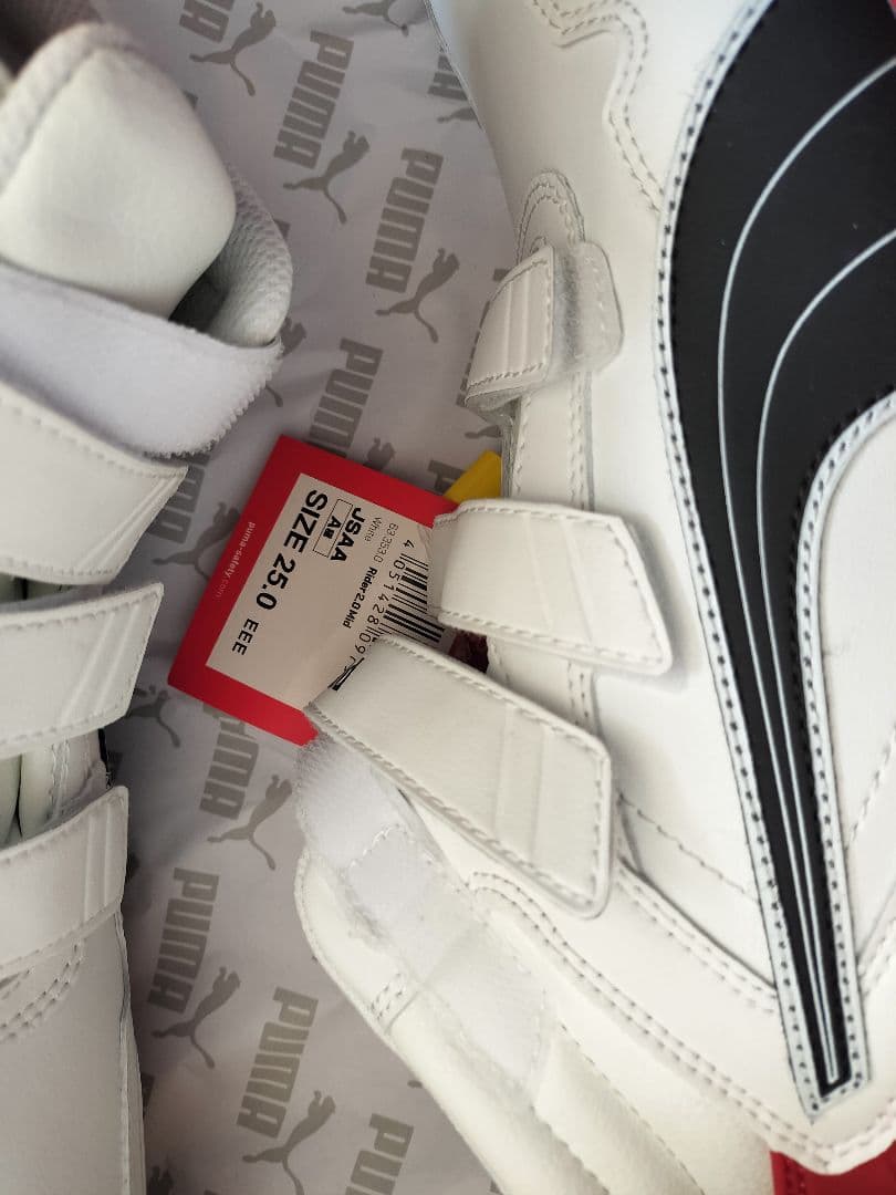 PUMA 安全靴 ライダー 2.0 ミッド 25.0cm ホワイト/レッド