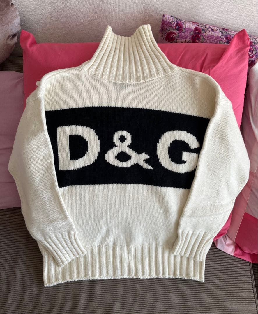 Ｄ＆Ｇ★ドルガバニットDolce＆Gabana★美品 DOLCE&GABBANA - 美品 D&G ハイネックニット 46 イタリア製 ロゴパッチ