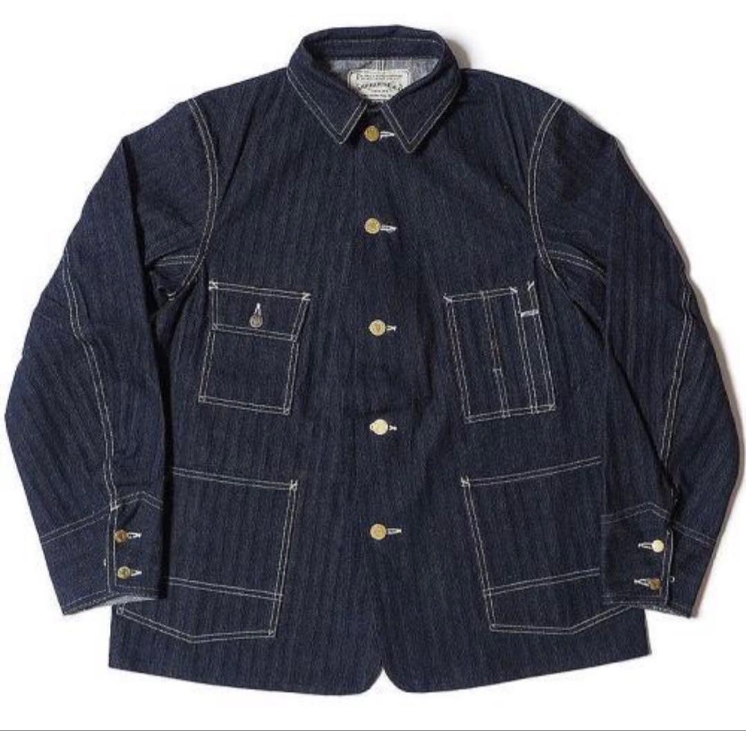 今週末最終出品限定価格 ウエアハウスLot.2165ヘリンボーンカバーオール40 WAREHOUSE（ウエアハウス） 予約商品 Lot 2165 INDIGO HERRINGBONE