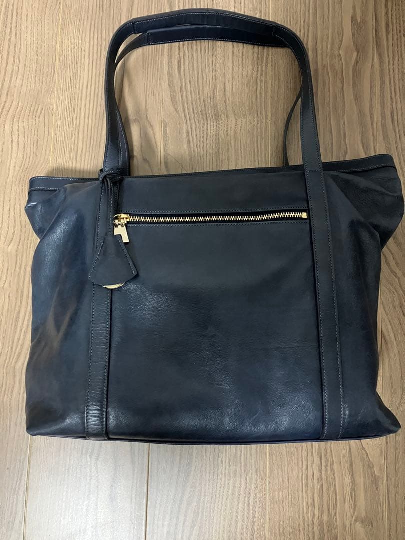 aniary ネイビー レザートートバッグ aniary（アニアリ） 正規取扱店 ポイント10倍 シュリンク レザー 牛革