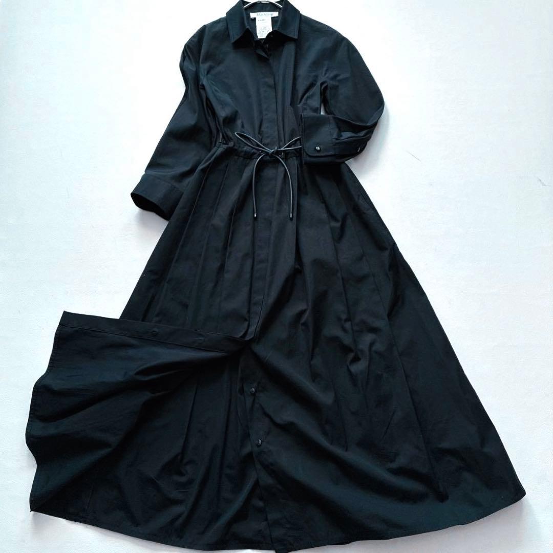 【美品】MaxMara　白タグ 現行 ウエストリボン シャツワンピース 濃紺 ウエストマークシャツワンピース | レディースファッション通販 - DHOLIC