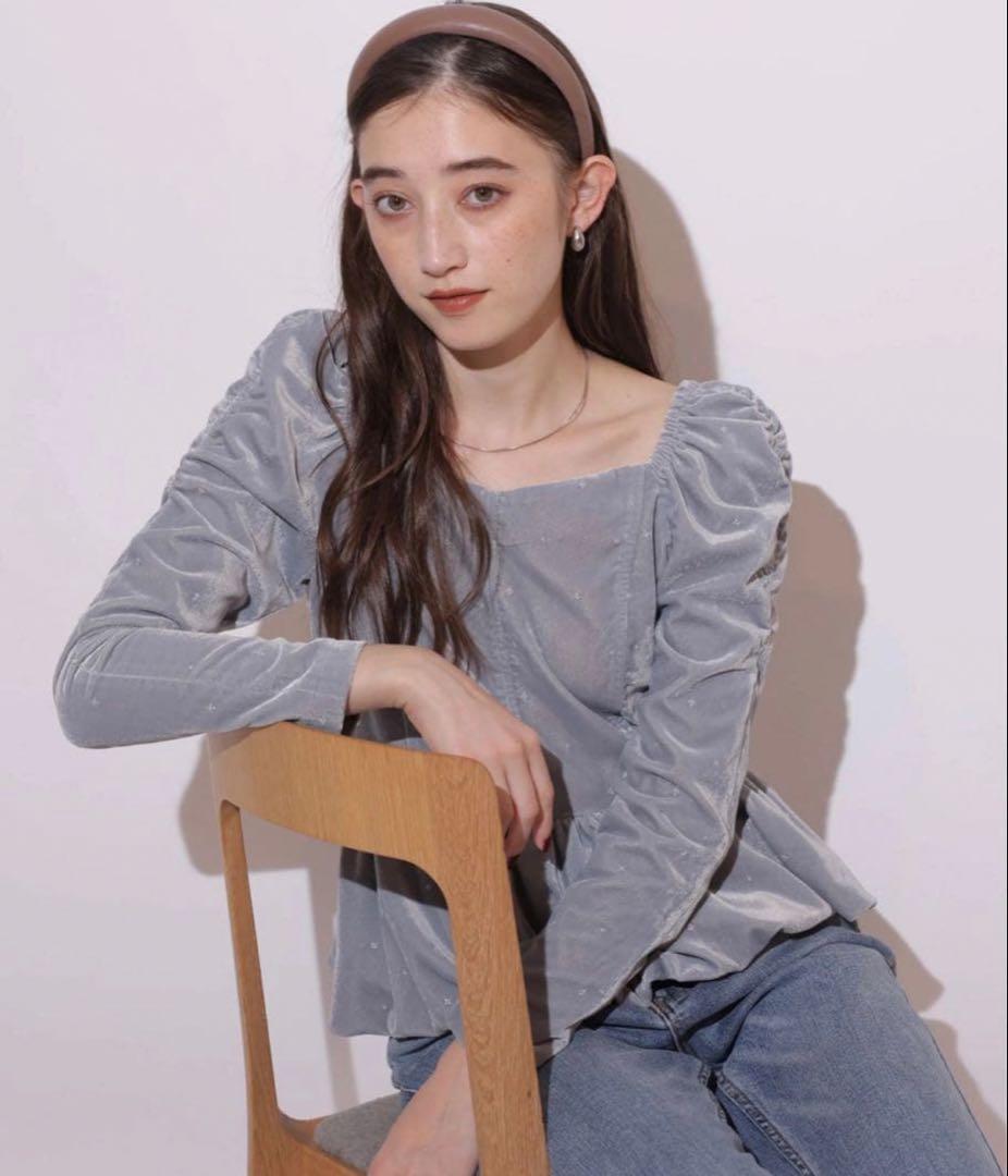 Rirandtureベロア刺繍ペプラムブラウス - メルカリ