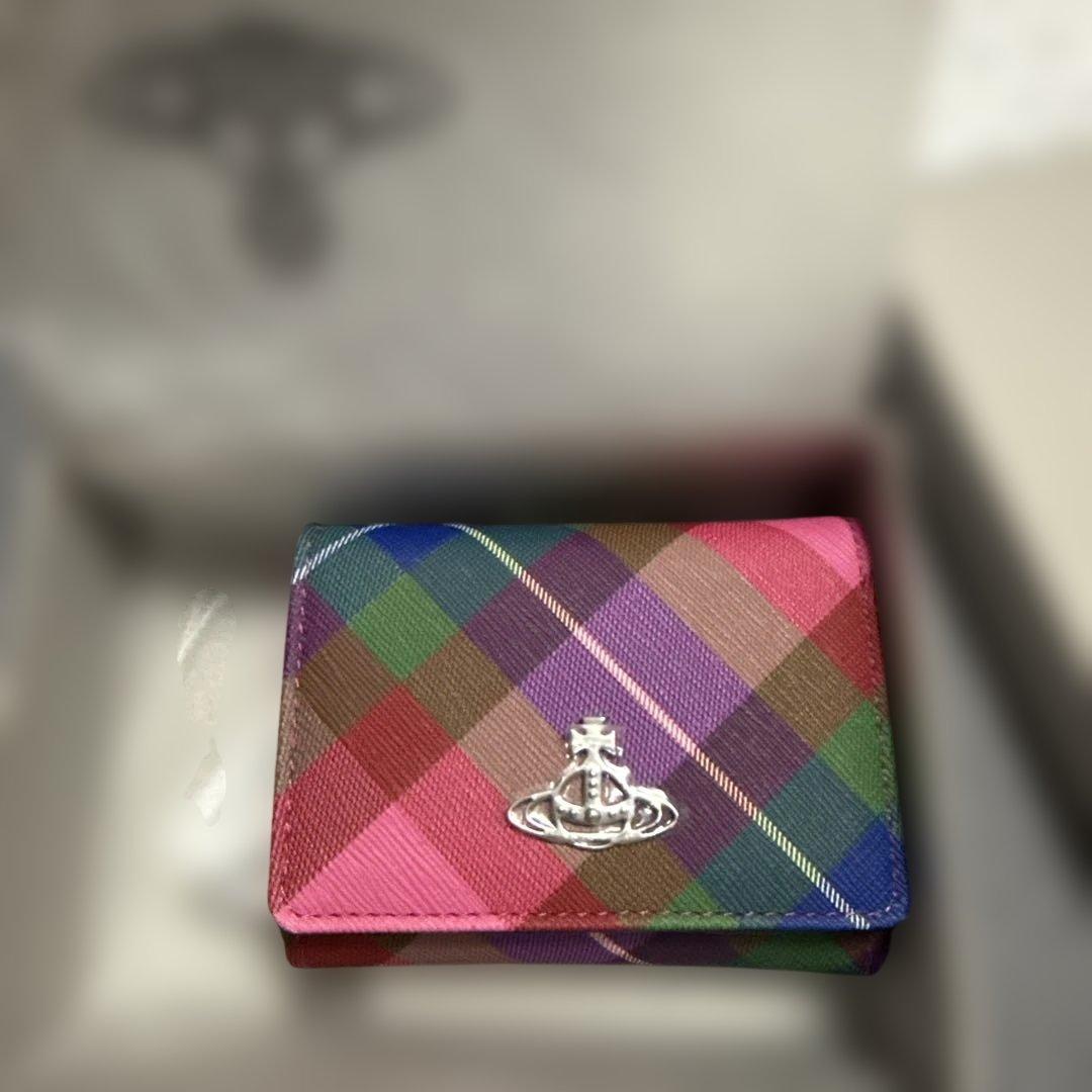 新品未使用 ヴィヴィアンウエストウッド キャンディタータン 三つ折り財布 がま口 Vivienne Westwood ヴィヴィアン ウエストウッド 財布 レディース 三