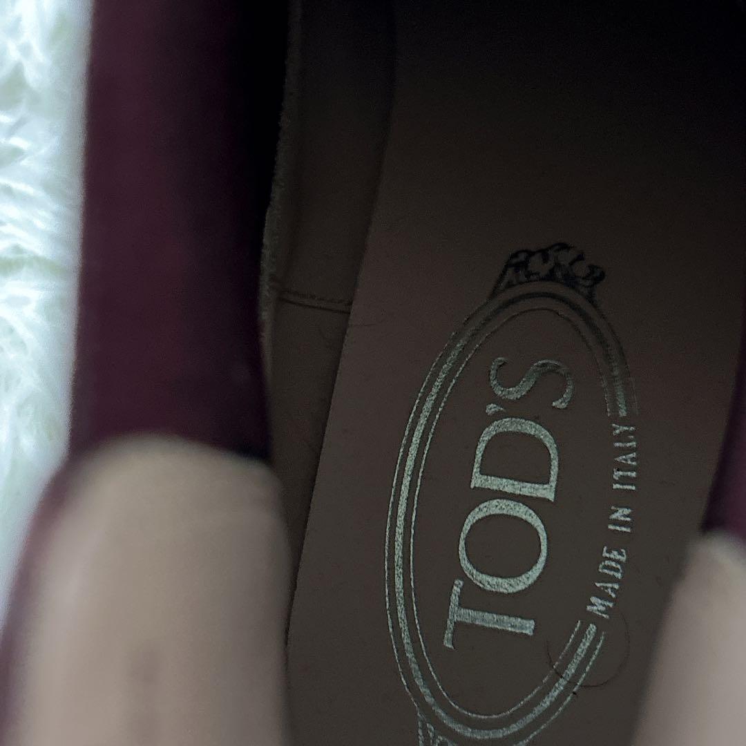 美品 トッズ サイドゴアブーツ チャンキーソール レザー 赤 厚底 23.5cm