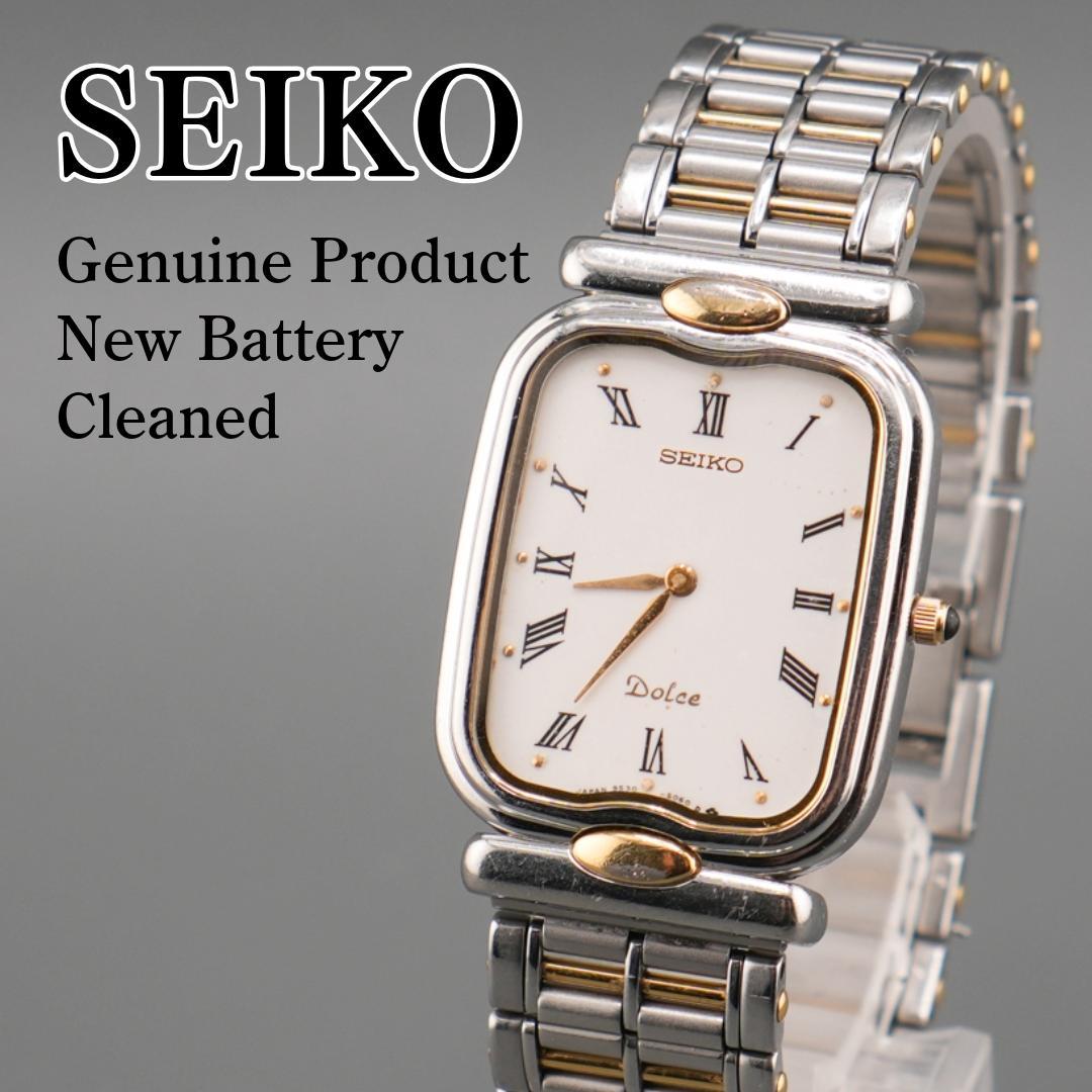 稼働 SEIKO DOLCE スクエア ローマ文字 腕時計 新品電池 クォーツ 新品電池/稼働 SEIKO Dolce 腕時計 メンズ ビンテージ 希少 セイコー