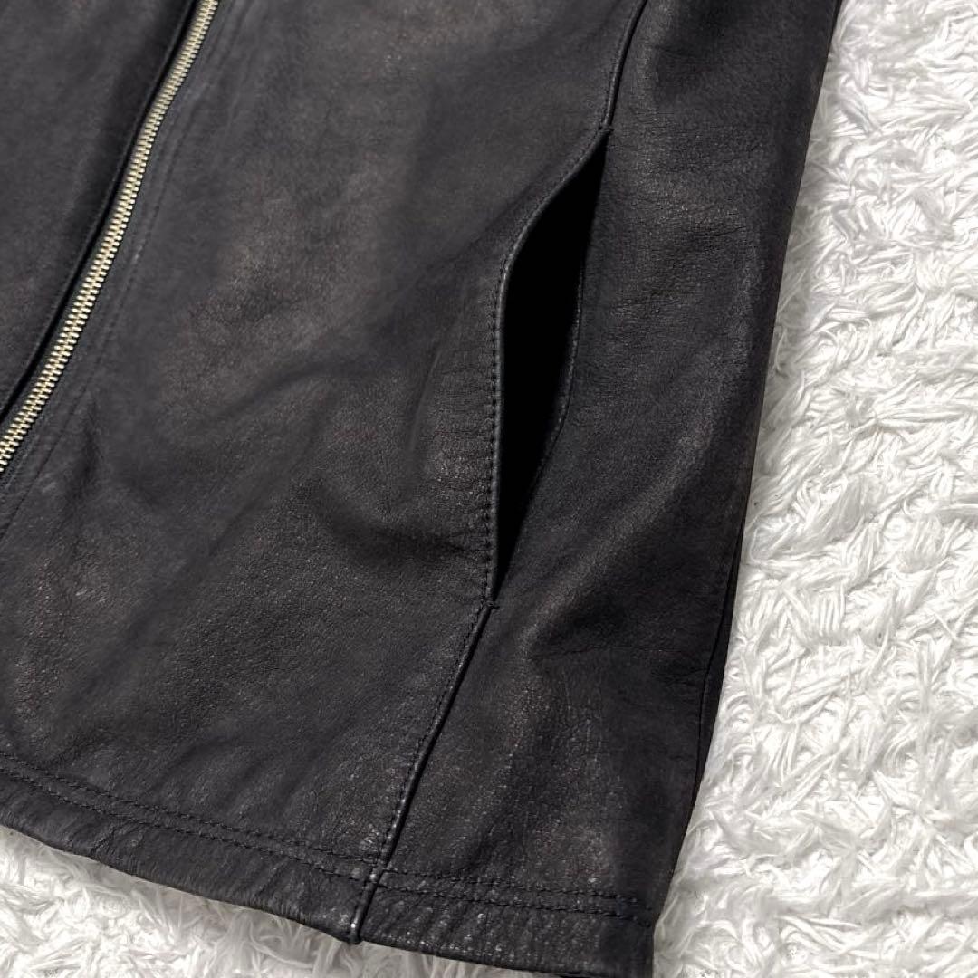 美品✨FUGA フーガ ダブルライダース レザージャケット 裏地総柄 黒 46