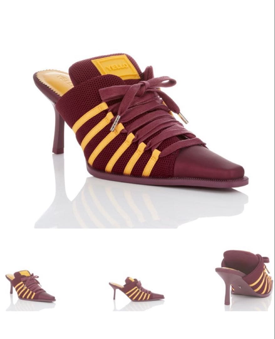 YELLO DAM SNEAKER MULES バーガンディ/イエロー YELLO DAM SNEAKER MULES バーガンディ/イエロー YELLO DAM SNEAKER