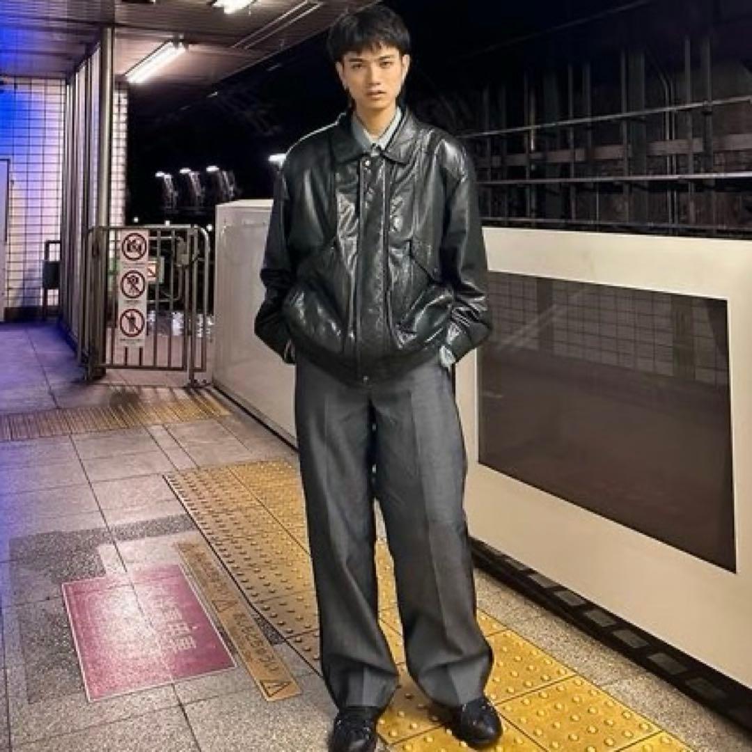 【裏地キルティング❗️】90s vintage 本革　レザージャケット　ブラック 90s 【本革 羊革】レザージャケット パッチワーク調 ブラック レザー