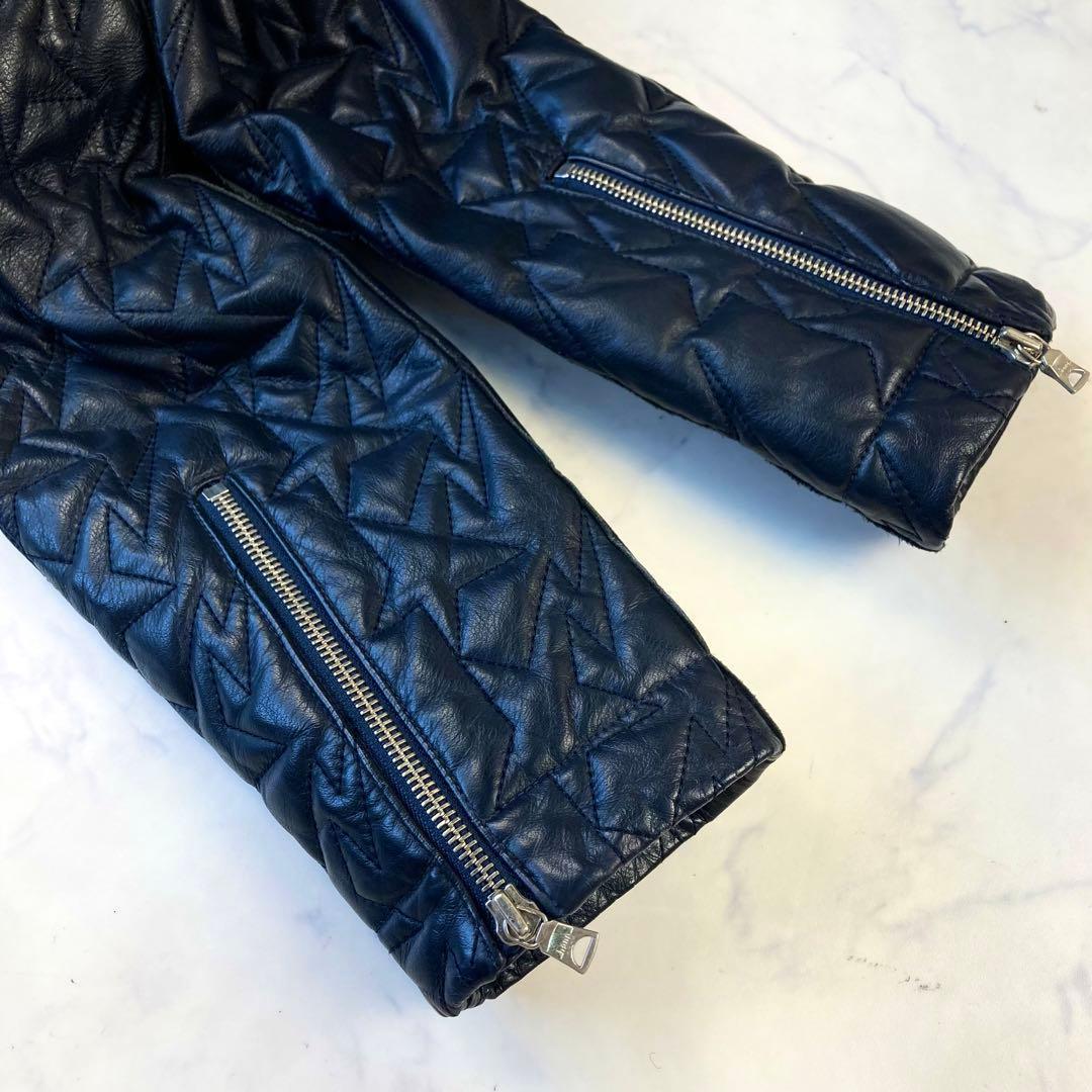 極希少 アベイサングエイプ レザー キルティング ダウン ジャケット