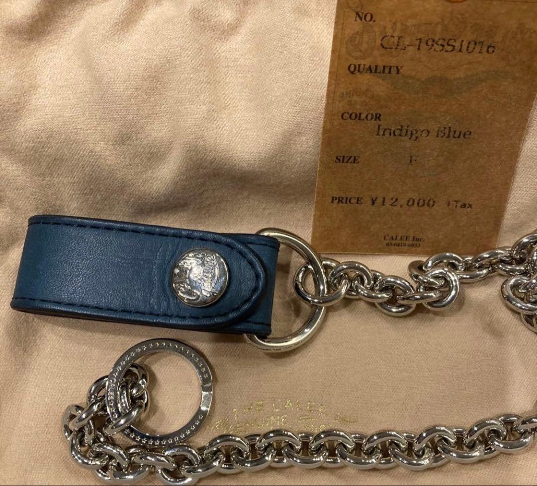 CALEE Inc. インディゴブルー ウォレットチェーン CALEE】INDIGO LEATHER WALLET CHAIN【ウォレットチェーン】 - ONE'S