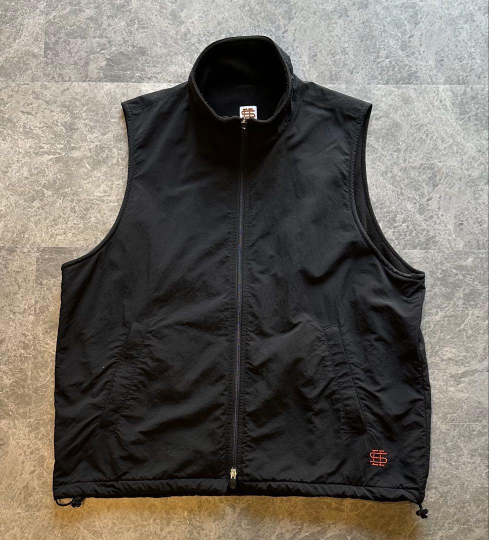 seesee ナイロンフリースベスト SEESEE(シーシー) 裏フリースジップアップナイロンベスト ベージュ