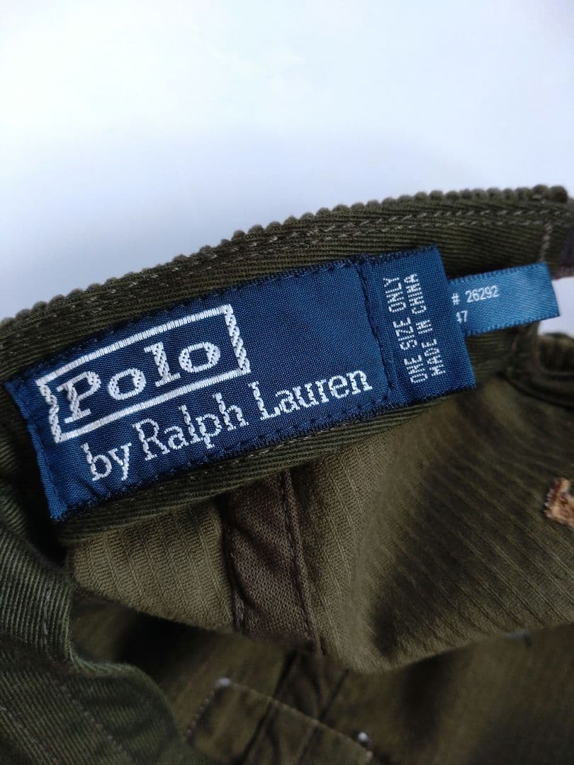 90s ポロカントリー コーデュロイ キャップ オリーブグリーン 美品