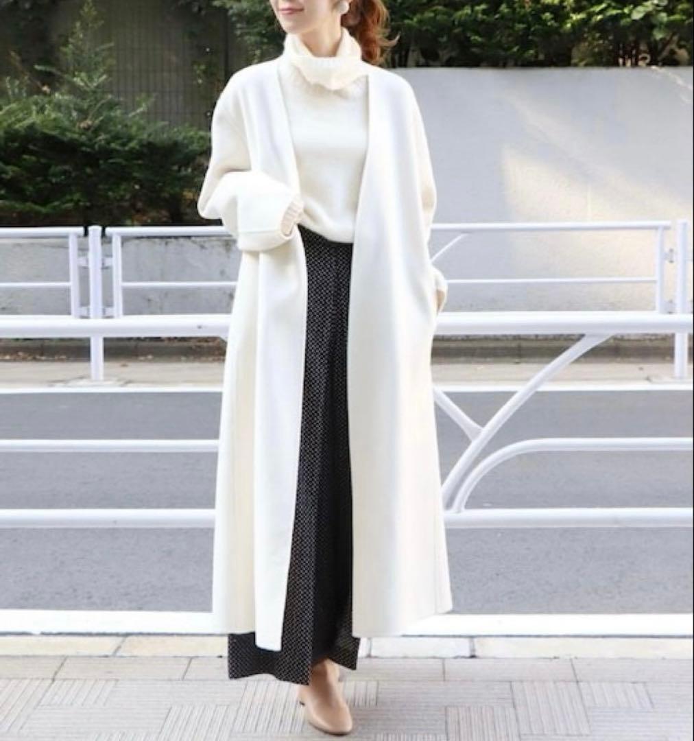 プラージュ ハミルトン ノーカラーコート ロングコート ダブルフェイス