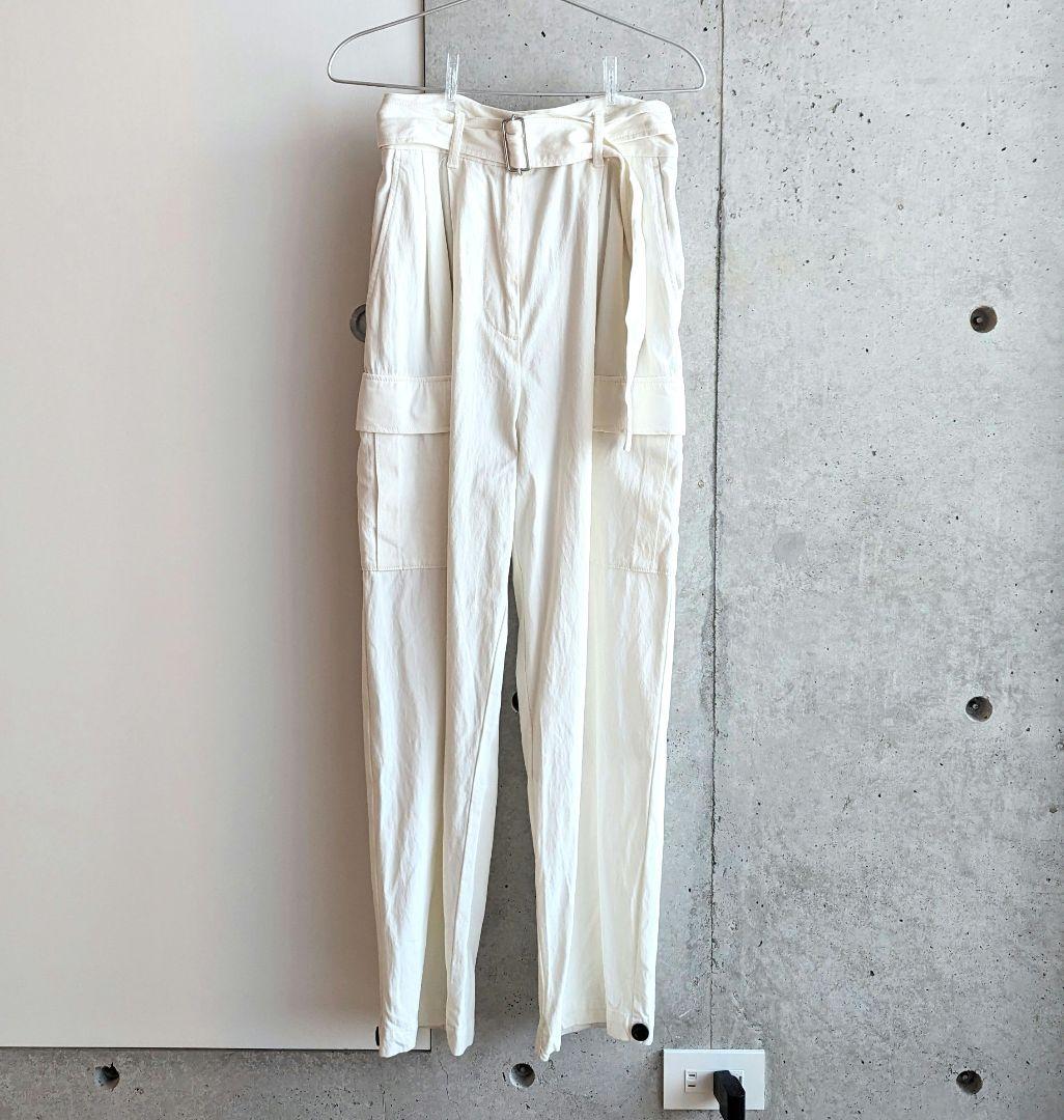 おくろ★CLANE クラネ バックスリットカーゴパンツ ホワイト Mサイズ CLANE - ハイウエスト バック スリット カーゴパンツ - H/W BACK SLIT
