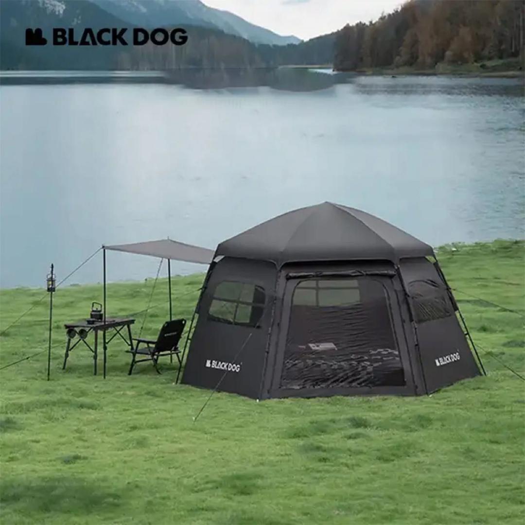 BLACKDOG ヘキサゴン 自動テント 6〜8人用／ブラック／ワンタッチ NatureHike（ネイチャーハイク） Naturehike BLACKDOG OUTDOOR 防水