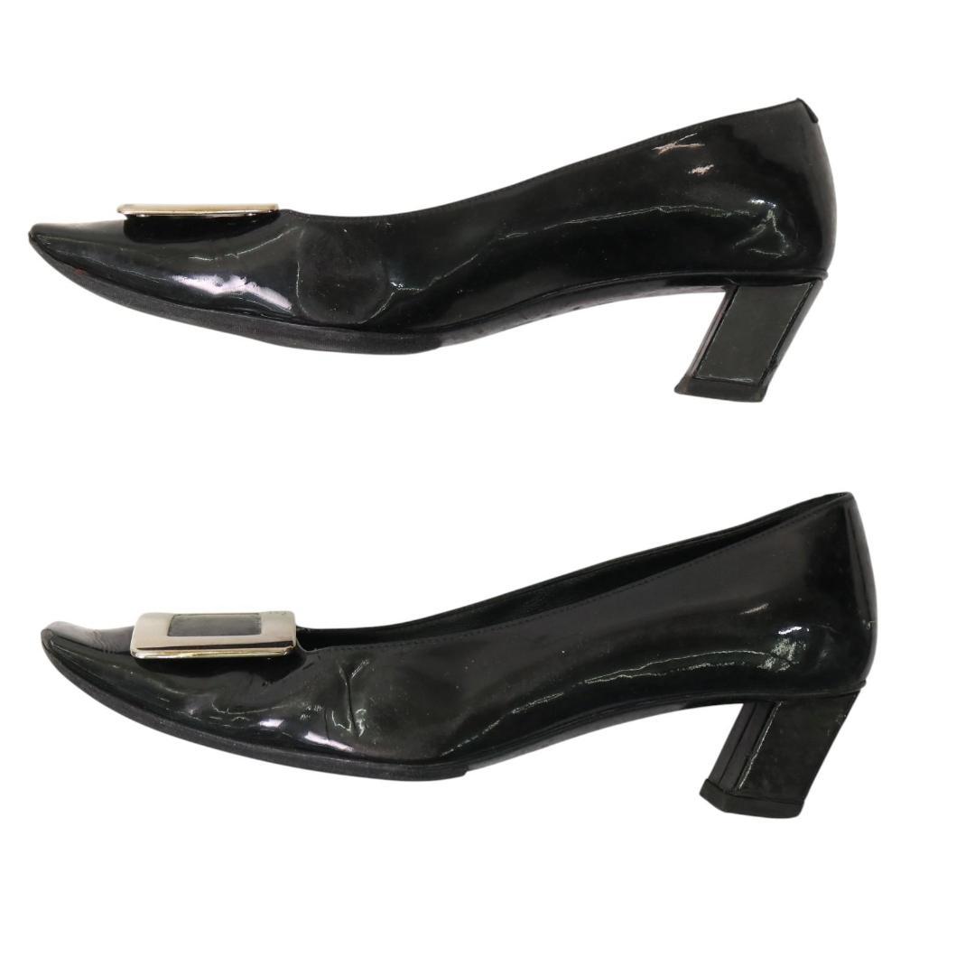 ロジェ ヴィヴィエ バックルパンプス 37 黒 パテントレザー 箱付