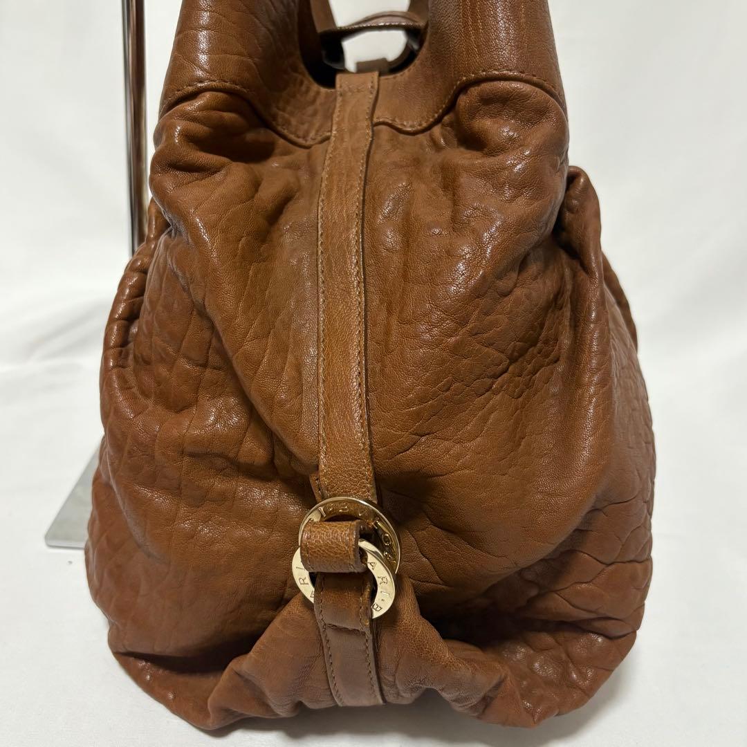 BVLGARI チャンドラ ハンドバッグ トートバック ブラウン 本革 保存袋付