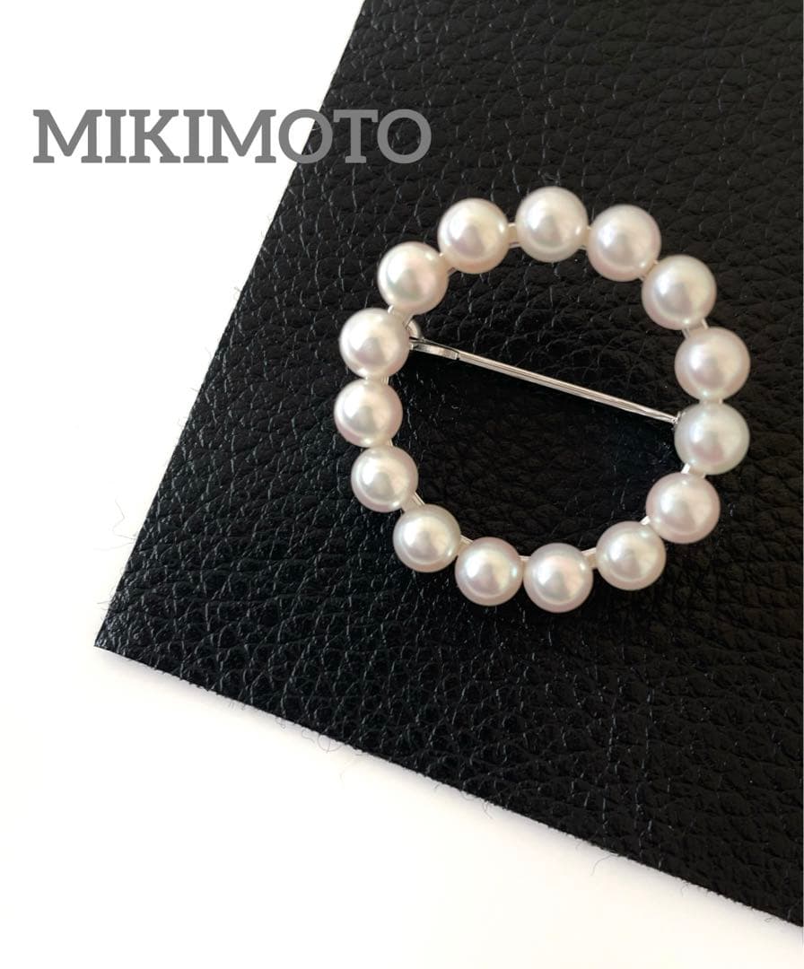 美品 MIKIMOTO ミキモト サークル パールブローチ アコヤ 真珠 MIKIMOTO（ミキモト） ブローチ サークル 真珠 4.3mm パール SV