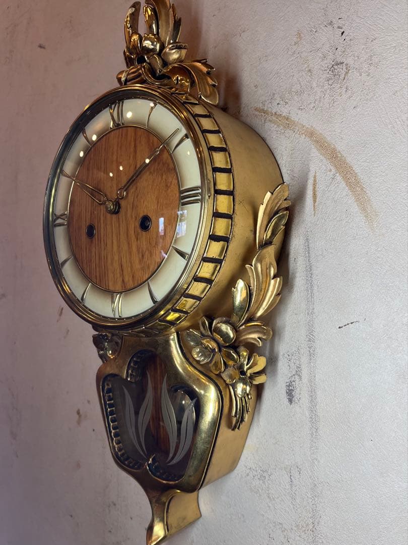 ミニミニ 柱時計 古時計 振り子 アンティーク時計 レトロ ユンハンス