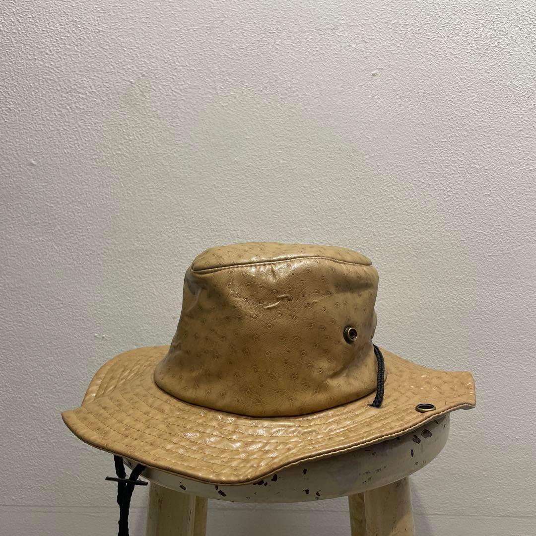 ヨーロッパ ヴィンテージ ハット キャップ 型押し フェイク オーストリッチ 珍 ヨーロッパ ヴィンテージ ハット キャップ 型押し フェイク