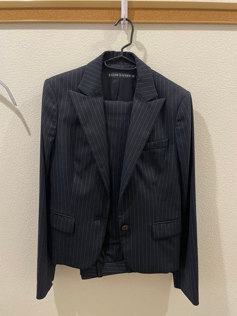 Ralph Lauren ネイビー ストライプ ジャケット サイズ11 Polo ソフト ピンストライプ スーツ ジャケット | ポロ ラルフ