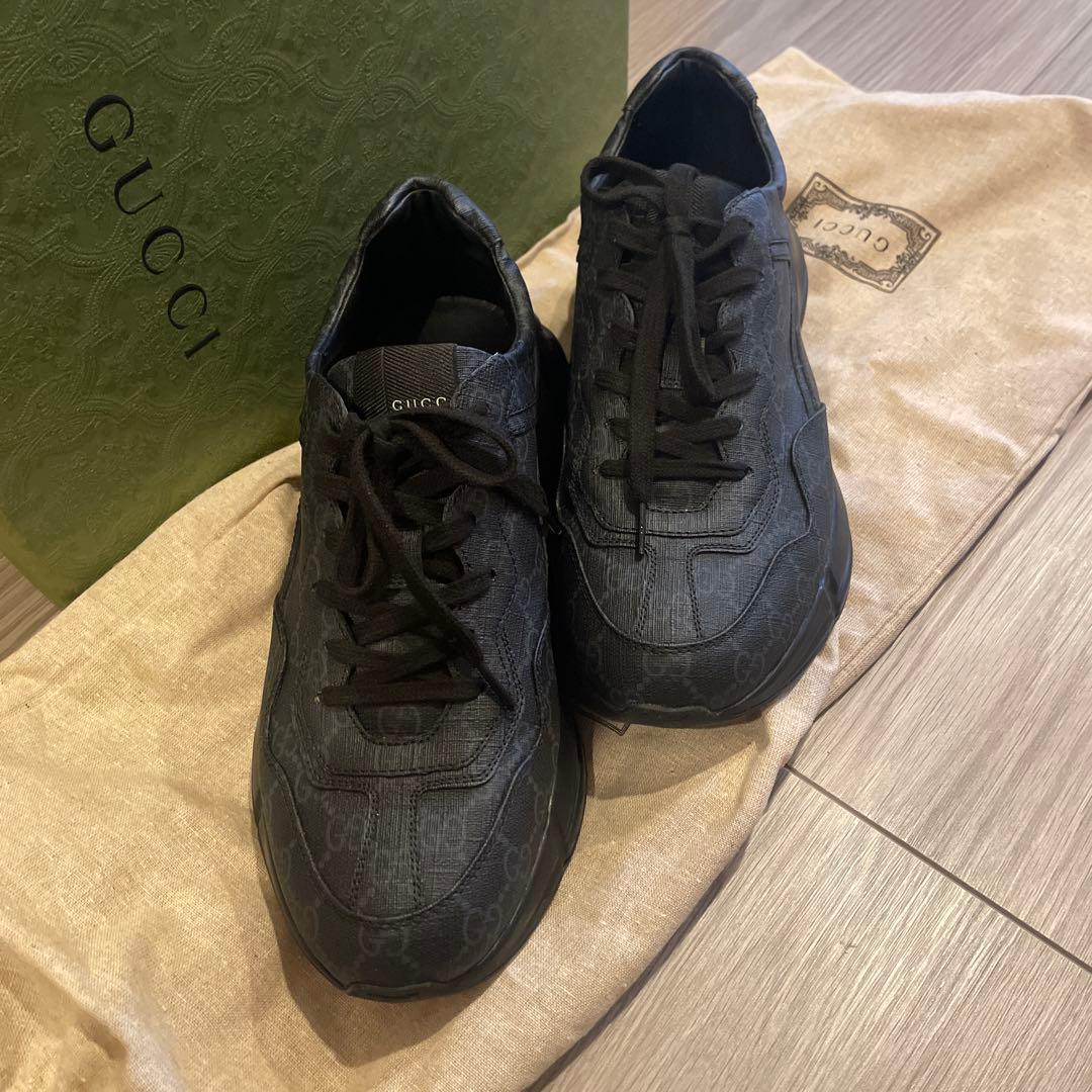 極美品】グッチ ライトン GGスプリームキャンバス オールブラック