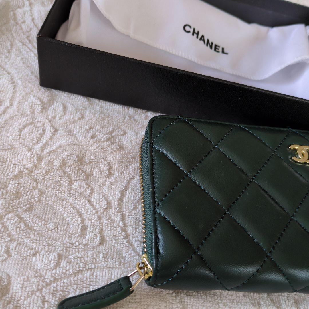 CHANEL グリーン キルティング 長財布 ノベルティ - メルカリ
