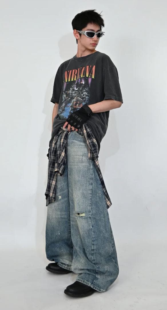 L2079 カジュアルダメージバルーンデニムM 地底人ONLINE