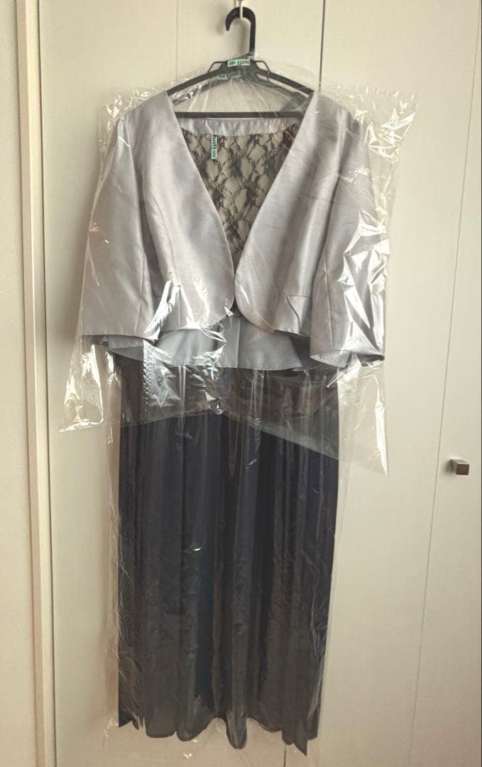 アリノマ レース切替サイドプリーツワンピースドレス&ジャケット パーティードレス 結婚式・パーティードレス】 2点セットドレス（レースシフォン切替