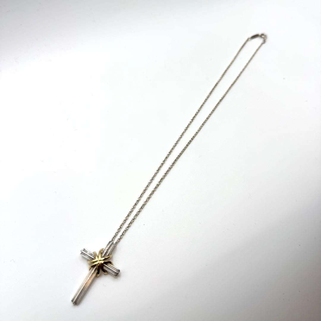 美品 ティファニー ネックレス シグネチャークロス 十字架 925 750