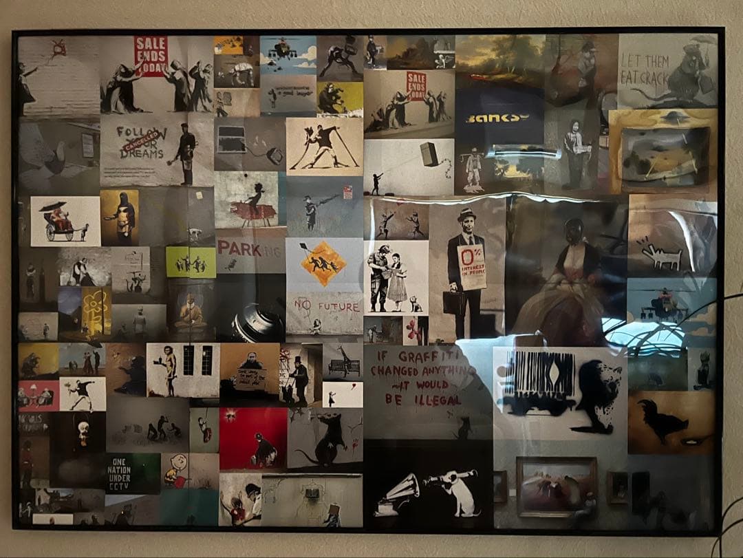 バンクシーポスター　フレーム付 楽天市場】アートポスター フレーム付き ポスター フレーム ポスター