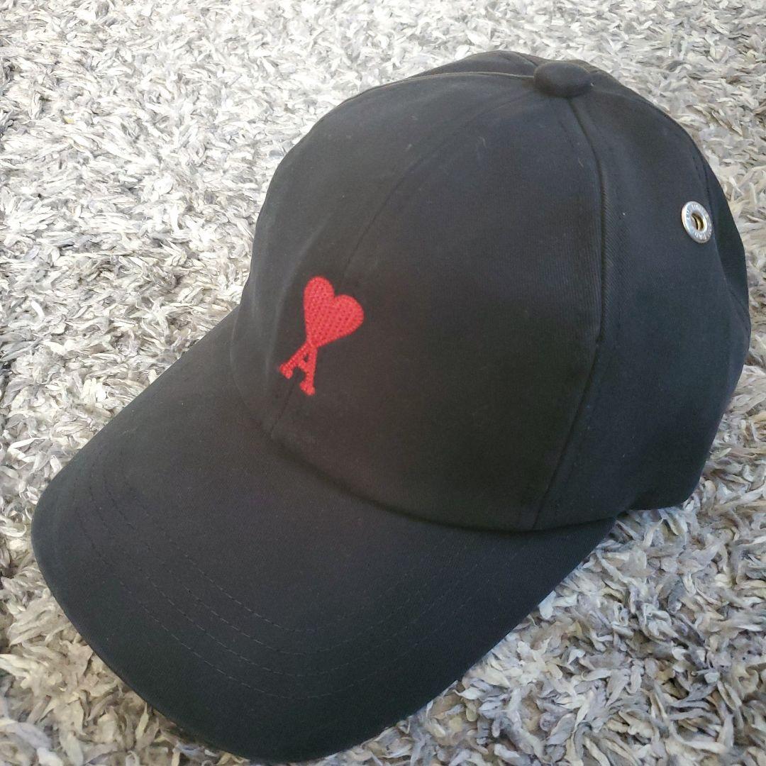 アミパリス AmiParis キャップ コットン ブラック Ami De Coeur 刺繍キャップ ブラック | AMI PARIS