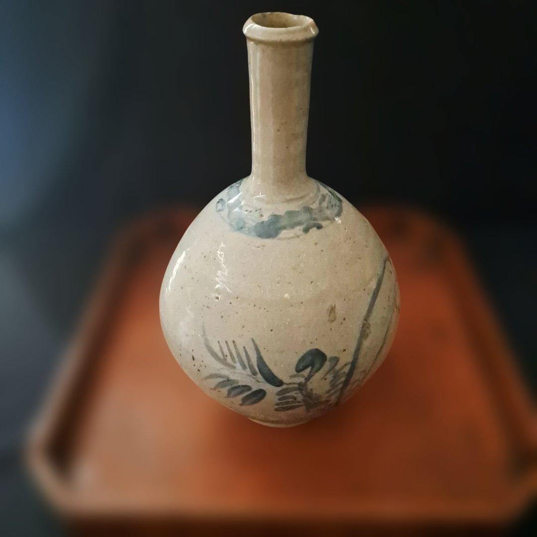 細首の徳利 初期伊万里のロマン(高さ27cm)」 染付徳利 骨董