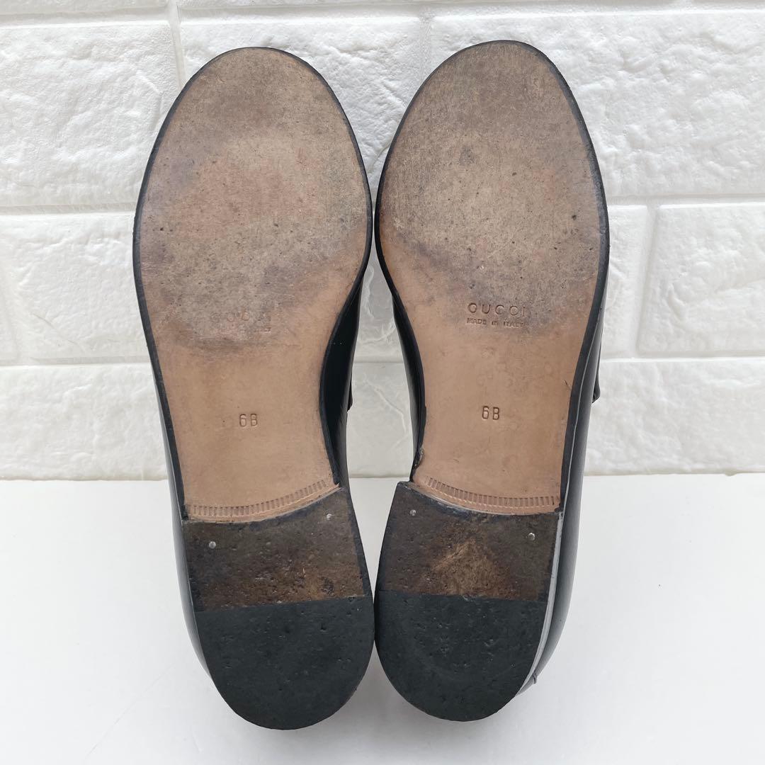 グッチ ホースビット ローファー レザー 本革 ブラック 6B 23.0cm