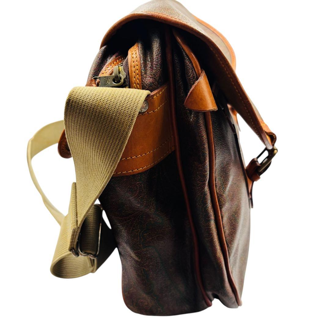 希少エトロ メッセンジャーバッグ ペイズリー 大容量 特大 肩掛け