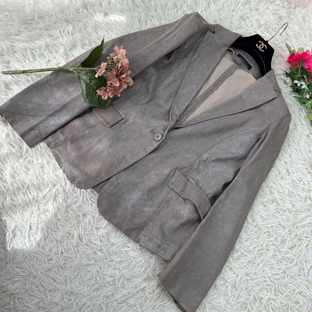 レキップ ヨシエイナバ レディース Mサイズ レザージャケット ラメ入り