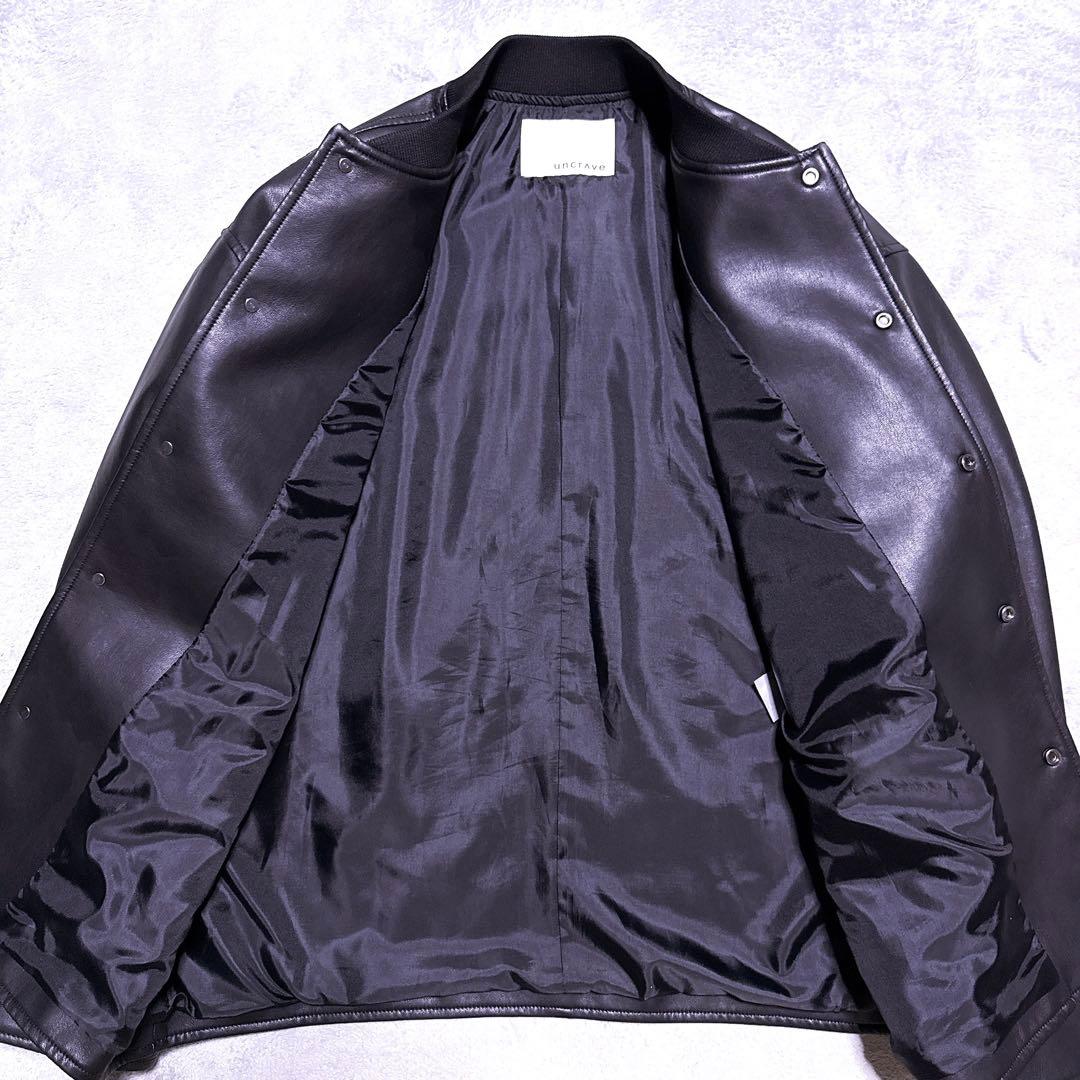 未使用】アンクレイヴ ウォッシャブル エコレザー ブルゾン ブラック