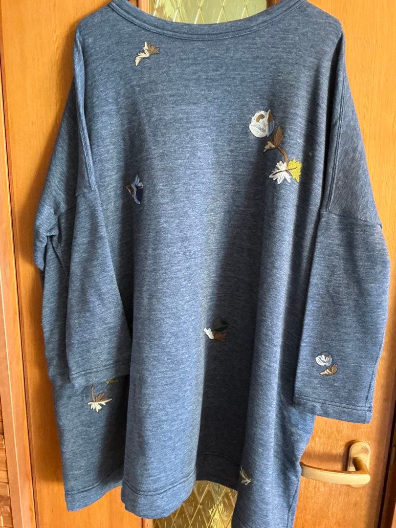 未使用タグ付き】 45R 花柄 刺繍 裏起毛 チュニック(サイズ0) - メルカリ