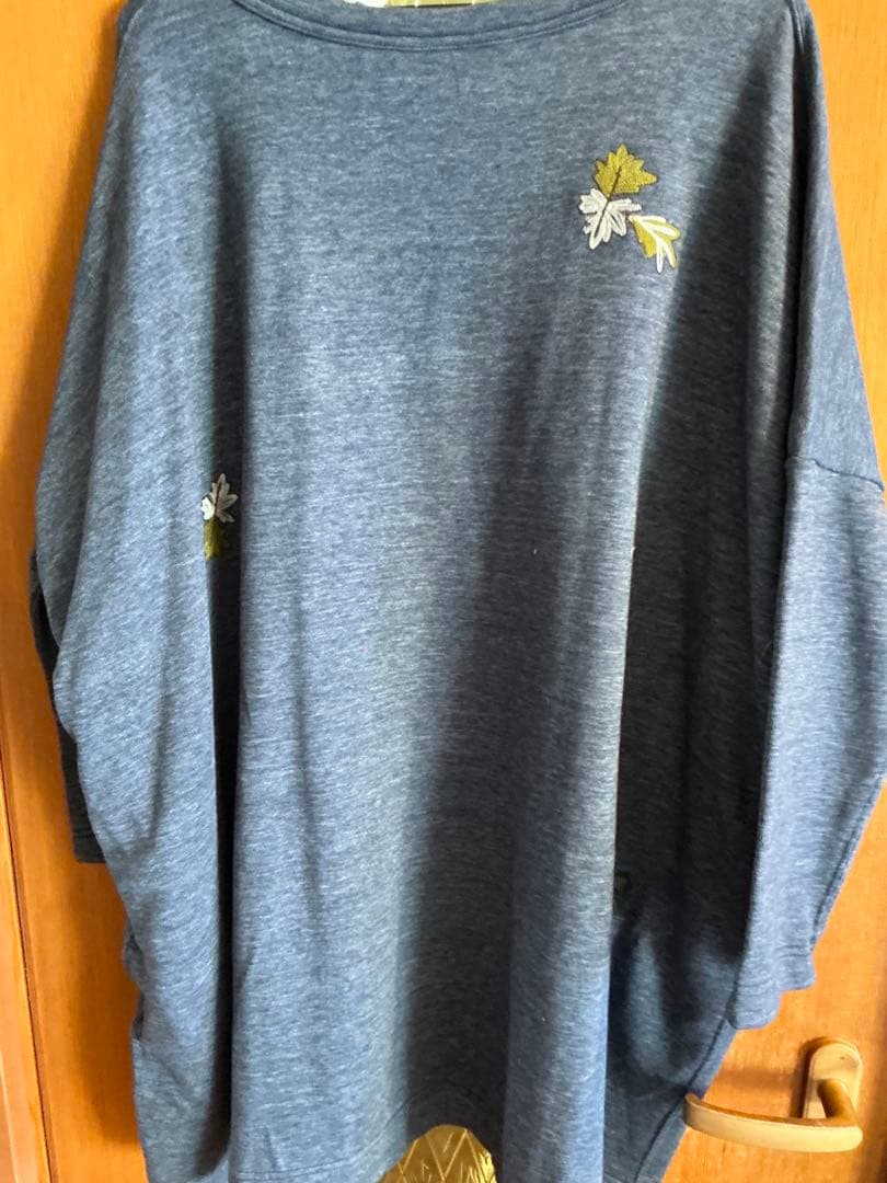 未使用タグ付き】 45R 花柄 刺繍 裏起毛 チュニック(サイズ0) - メルカリ