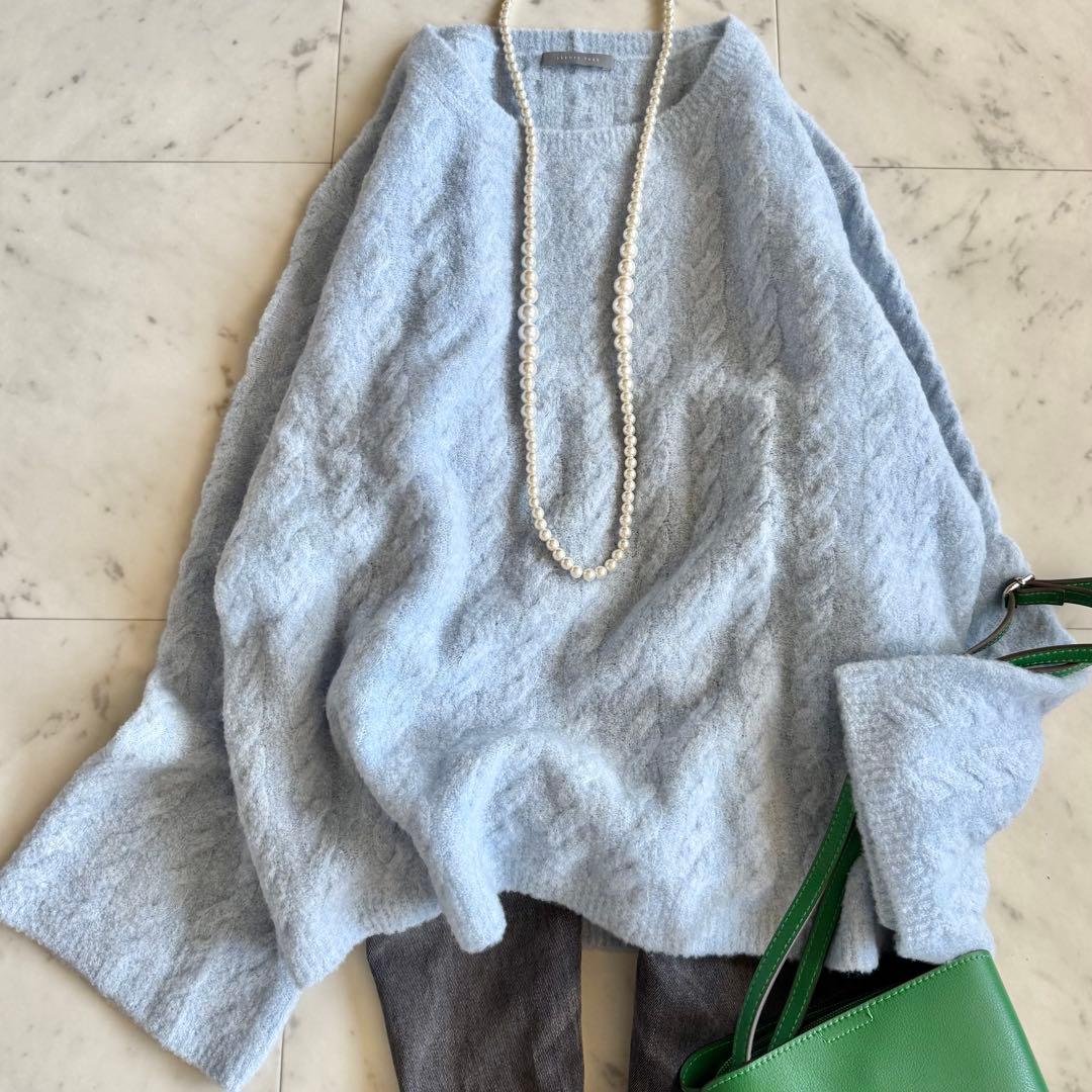 セオリーリュクス　ウール　ゆったり　ふんわり　長袖ニット　クルーネック　ブルー WRAPPED IN WARMTH | Theory luxe（セオリーリュクス）公式通販サイト